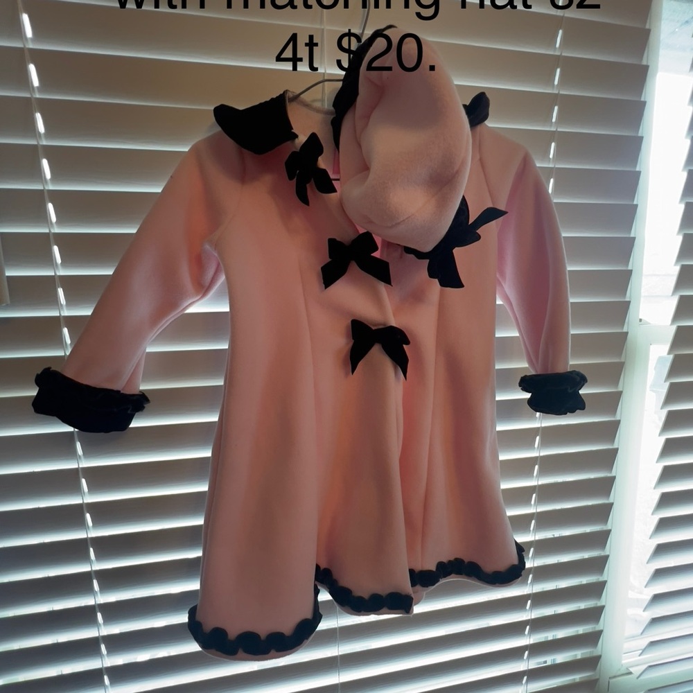 Good Lad Pink Pea Coat with Black Accents